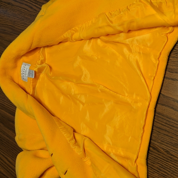 Vintage Yellow Cropped Fleece Jacket Medium Vibrant Express - Picture 8 of 8